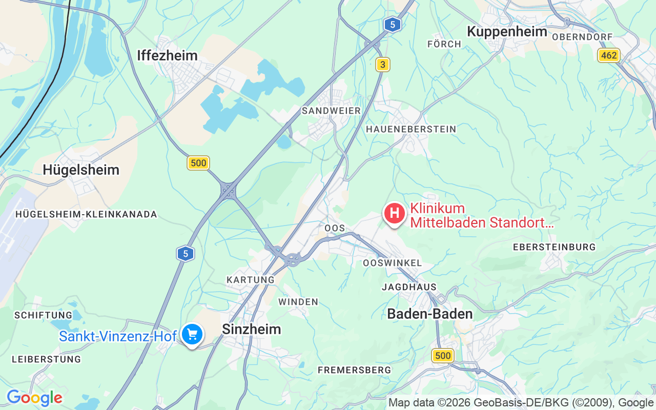 Baden-Baden, sehr gut geschnittene 3-Zimmer-Wohnung mit Balkon & Garage