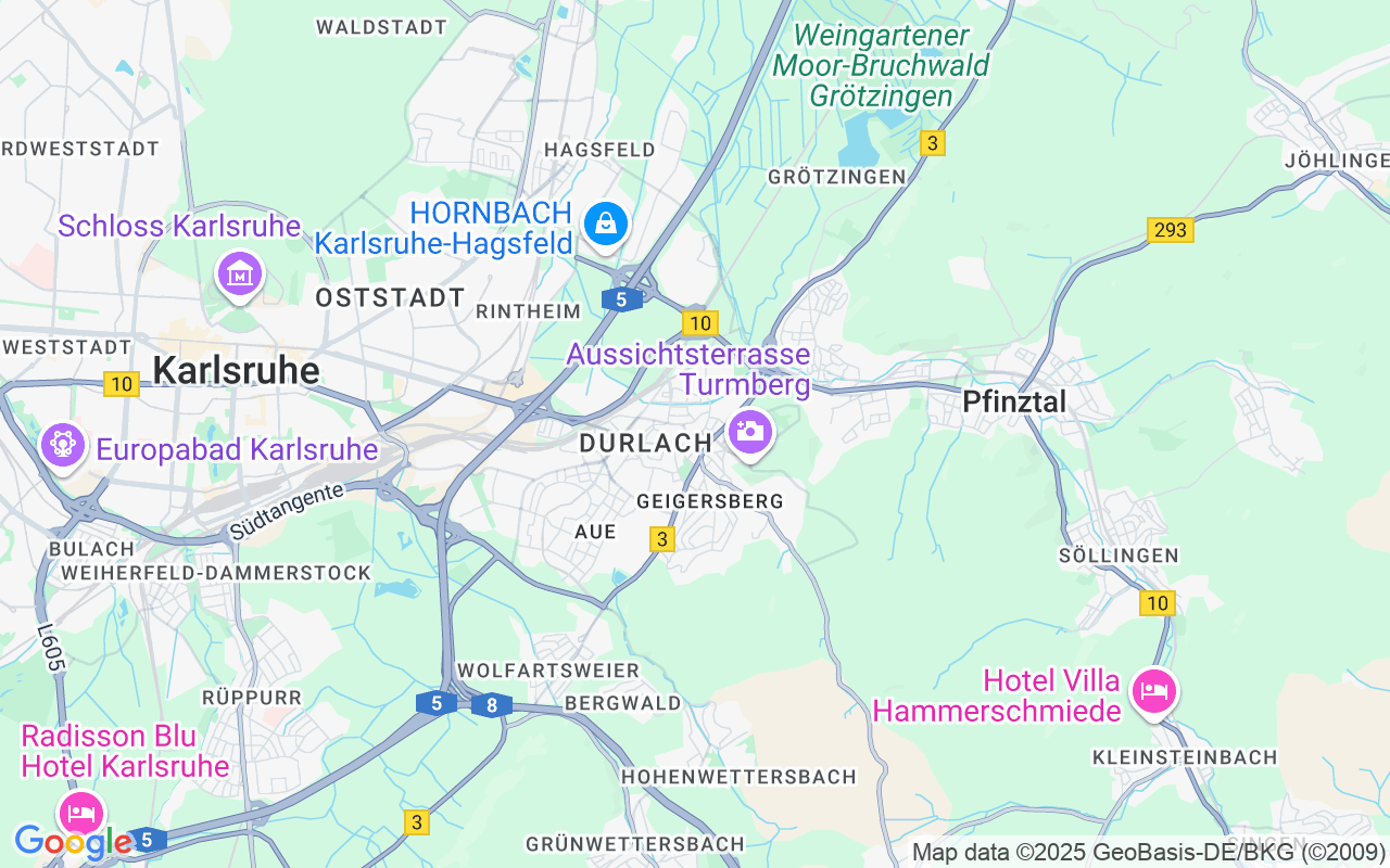 Repräsentatives Einfamilienhaus in einmaliger Aussichtslage in Karlsruhe/Geigersberg